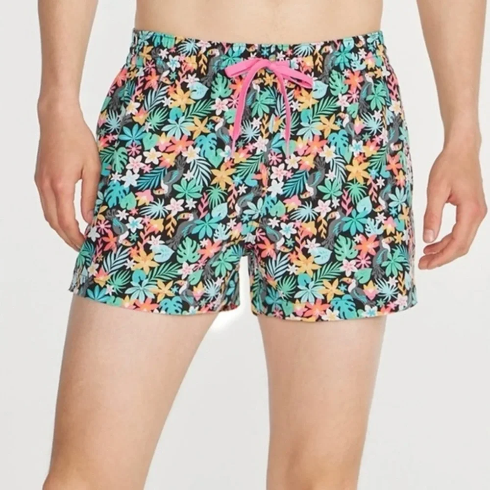 Chubbies Bloomerang pattern Swim Trunks Vibrant Floral Design Small